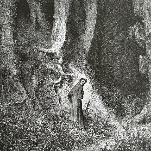 Gustav Dore, Wild Forest, A Panther Divine Comedy, Art Print, ~ 250803-WH 705 - Picture 1 of 4